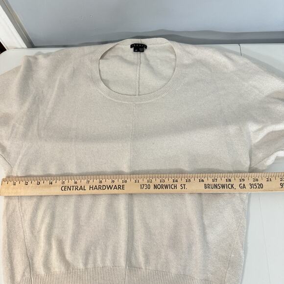 Theory 100% Cashmere Juwan Scoop Neck Sweater Sz L Light Gray Taupe - Picture 8 of 11